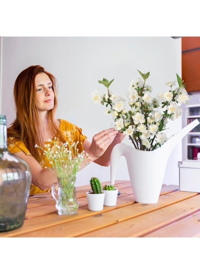 CLENEA شرائح الكرز 3PCS، شقرات الكرز الاصطناعي، شقرات الكرز الاصطناعي التقاط، شقرات الحرير الزائفة لتزيين طاولة العشاء للاحتفالات الزفاف المنزلية (أبيض) - Image 4